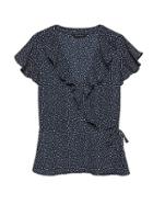 Banana Republic Leaf Print Ruffle-wrap Top