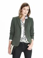 Banana Republic Womens Luxe Brushed Twill One Button Blazer Size 0 - Olive