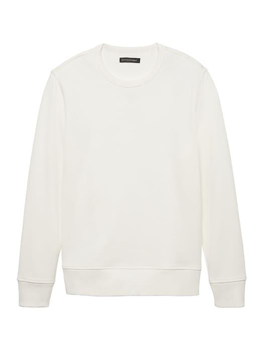 Banana Republic Mens French Terry Sweatshirt Crew Gypsum White Size L