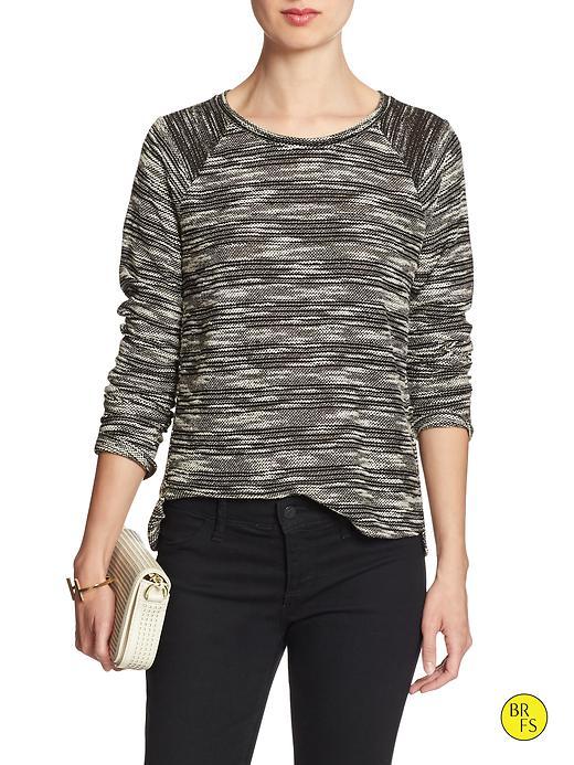 Banana Republic Womens Factory Textured Raglan Top Size L - Black Marl
