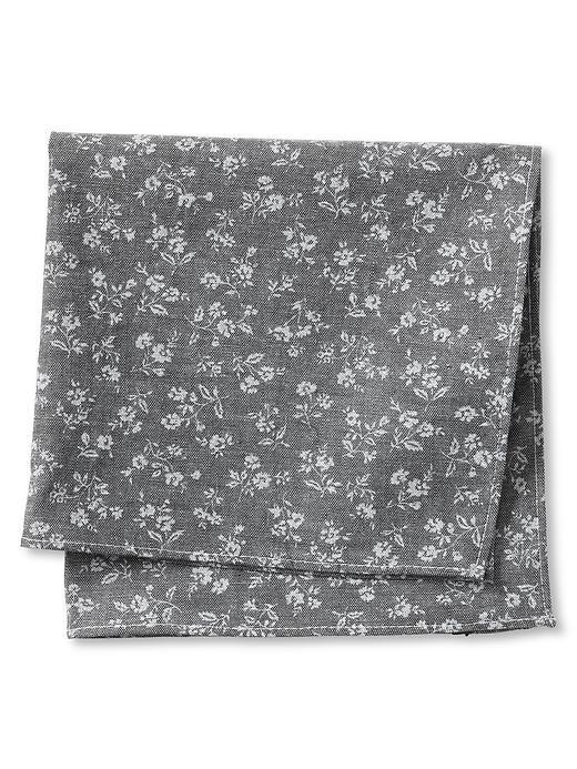 Banana Republic Mens Cotton Floral Pocket Square Size One Size - Gray
