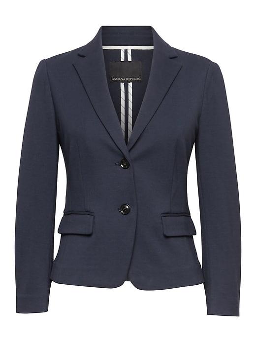 Banana Republic Womens Fitted Crop Machine-washable Ponte Blazer Navy Size 4