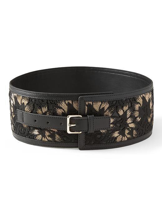 Banana Republic Womens Banana Republic X Olivia Palermo  ; Lace Corset Waist Belt Black Size S