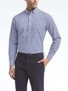 Banana Republic Mens Camden Fit Cotton Stretch Gingham Shirt - Anchor Royal Gingham