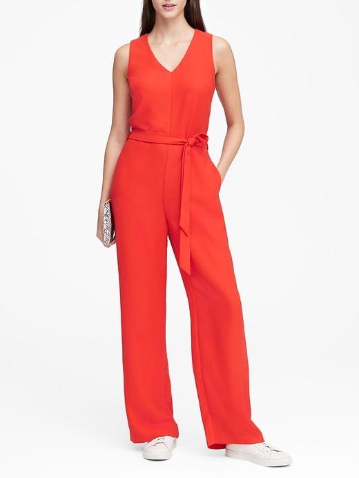 Banana Republic V-neck Tie-waist Jumpsuit