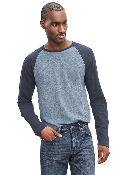 Banana Republic Mens Soft Wash Raglan Crew Size M - Charcoal Heather