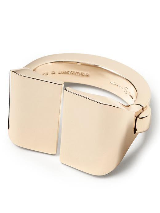 Banana Republic Womens Giles & Brother   Double Hinge Stirrup Cuff Pale Gold Size One Size