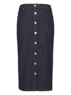 Banana Republic Womens Denim Button-front Pencil Skirt Medium Wash Size 14