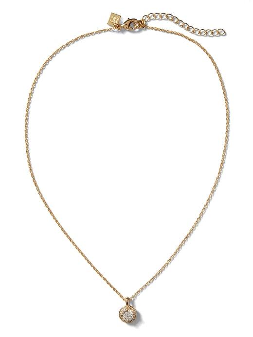 Banana Republic Womens Cubic Zirconia Pendant Necklace Gold Size One Size