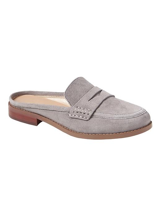 Banana Republic Womens Demi Penny Loafer Slide Gray Size 10