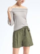 Banana Republic Womens Pima Cotton Cashmere Off Shoulder Pullover - Gray