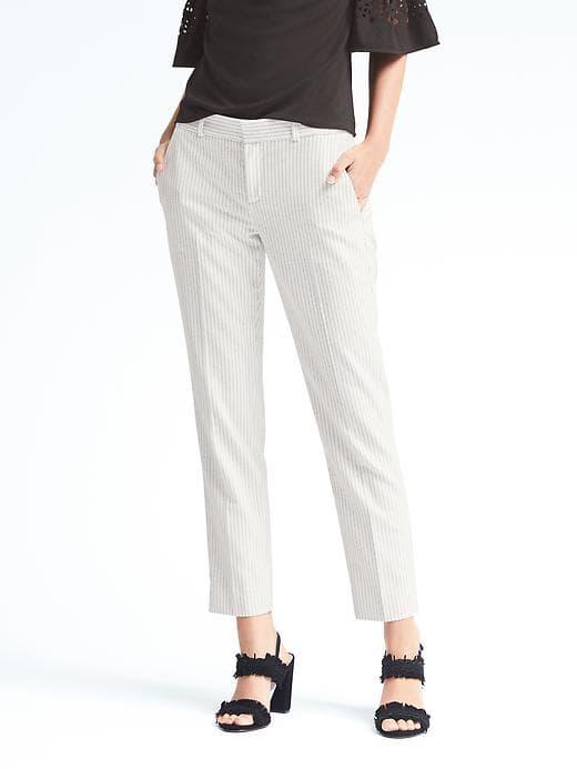Banana Republic Womens Avery Fit Pinstripe Pant - Gray Stripe