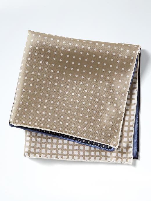 Banana Republic Mens Patterned Pocket Square - Khaki