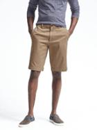 Banana Republic Mens Emerson Straight Stretch Cotton Short - Acorn