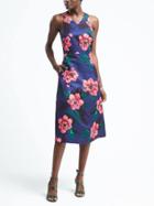 Banana Republic Womens Sleeveless Midi Dress - Blue Floral