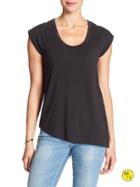 Banana Republic Womens Factory Split Hem Tee Size L Petite - Black