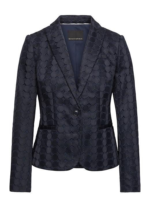 Banana Republic Womens Classic-fit Eyelet Blazer Navy Size 2