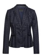 Banana Republic Womens Classic-fit Eyelet Blazer Navy Size 2