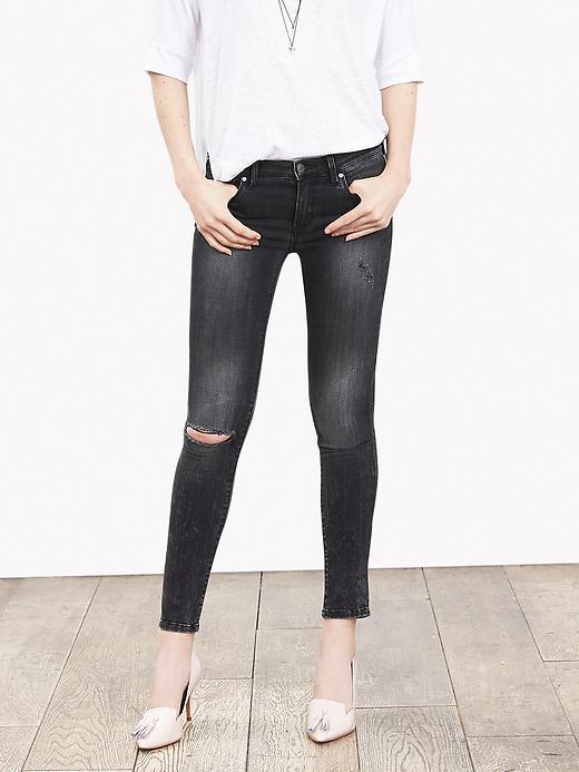 Banana Republic Womens Black Wash Skinny Ankle Jean Size 0 Regular - Black Wash