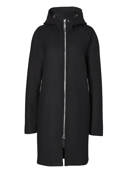 Banana Republic Mens Double Faced Italian Wool Blend Stadium Jacket - Black