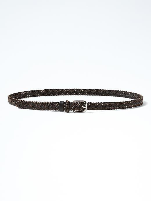 Banana Republic Braided Leather Trouser Belt - Black