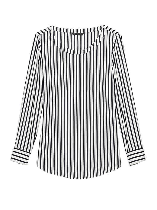 Banana Republic Petite Stripe High-low Top
