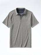 Banana Republic Mens Stretch Raglan Polo - Medium Gray Heather