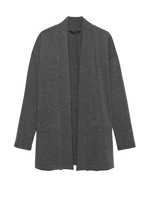 Banana Republic Womens Luxespun Lightweight Cardigan Heather Charcoal Gray Size L