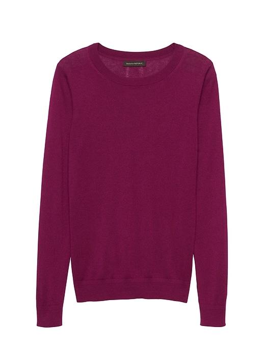 Banana Republic Womens Silk Cashmere Crew-neck Sweater Burgundy Red Size Xl