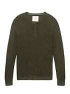 Banana Republic Mens Heritage Silk Linen Textured Henley Sweater Lead Green Size L
