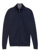 Banana Republic Mens Premium Cotton Cashmere Full-zip Sweater Jacket Navy Size L