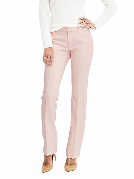 Banana Republic Womens Logan Fit Pink Trouser - Pink Blush
