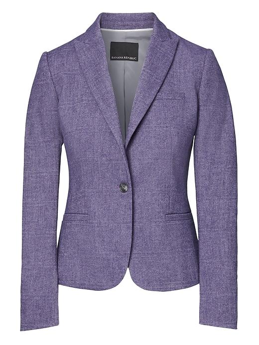 Banana Republic Womens Classic Fit Herringbone Blazer - Purple