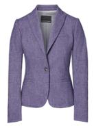 Banana Republic Womens Classic Fit Herringbone Blazer - Purple