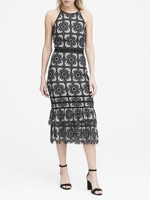 Banana Republic Petite Lace Midi Dress