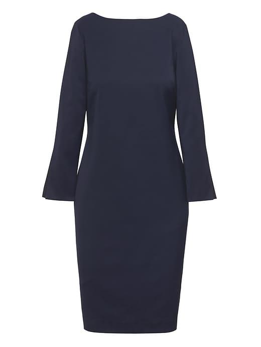 Banana Republic Womens Petite Exclusive Slit-sleeve Sheath Dress Navy - Petite Exclusive - Petite Exclusive Size 4
