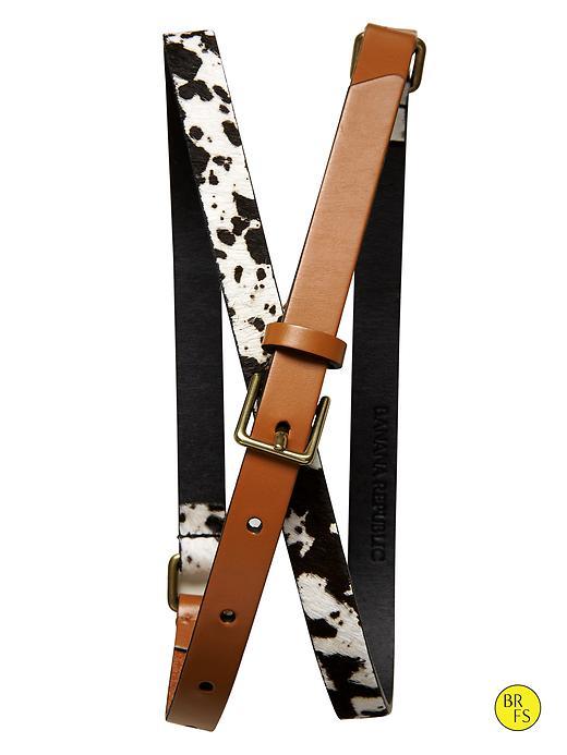 Banana Republic Factory Calf Print Skinny Belt Size M - Black/white