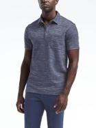 Banana Republic Mens Jacquard Pocket Polo - Navy
