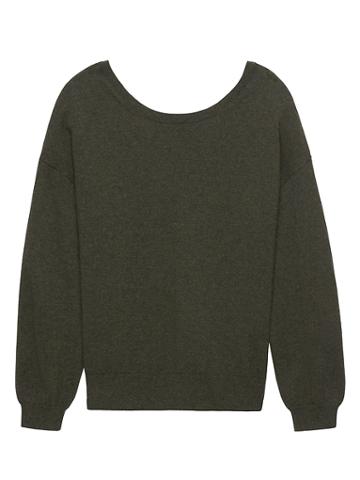 Banana Republic Womens Feather-touch V-back Sweater Olive Size S