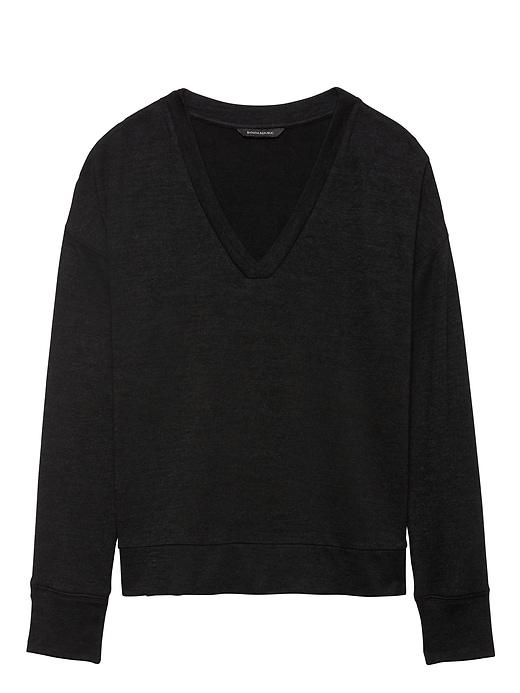 Banana Republic Womens Luxespun V-neck T-shirt Black Size S