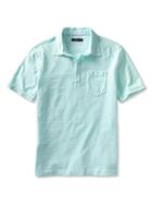 Banana Republic Slub Knit Pocket Polo - Ocean Blue