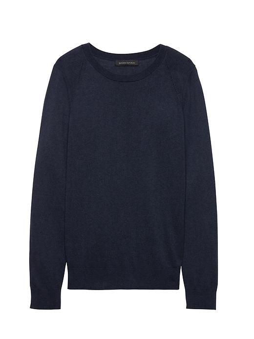 Banana Republic Womens Silk-cotton Crew-neck Sweater Washed Navy Size Xs