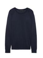 Banana Republic Womens Silk-cotton Crew-neck Sweater Washed Navy Size Xs