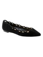 Banana Republic Womens Laser-cut Pointed-toe Flat Black Suede Size 6 1/2
