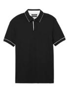 Banana Republic Mens Luxury Touch Contrast Piping Polo - Black