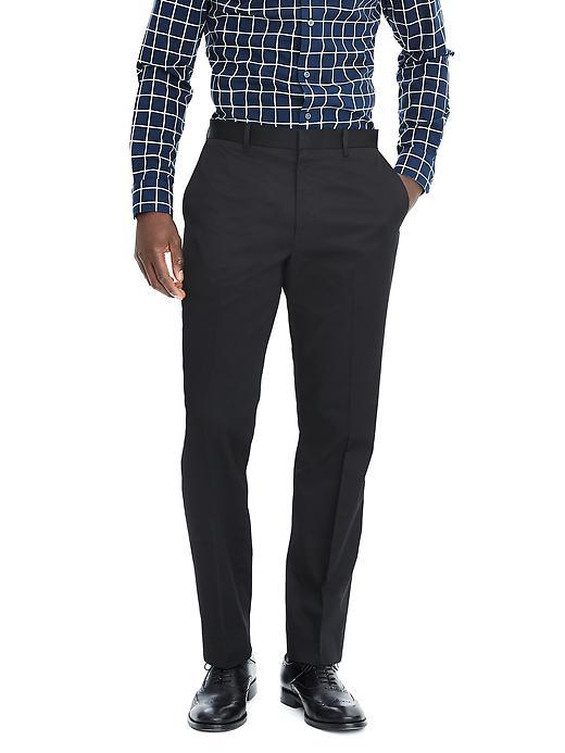 Banana Republic Mens Standard Fit Non Iron Solid Pant Size 32w 36l Tall - Black