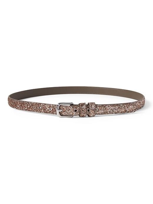 Banana Republic Womens Glitter Small Trouser Belt Taupe Size Xl