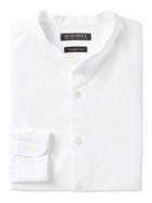 Banana Republic Grant Slim Fit Banded Collar Shirt - White