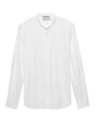 Banana Republic Mens Heritage Grant Slim-fit Cotton-stretch Banded-collar Shirt Optic White Size Xl