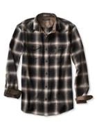 Banana Republic Mens Slim Fit Herringbone Western Shirt Size L Tall - Black